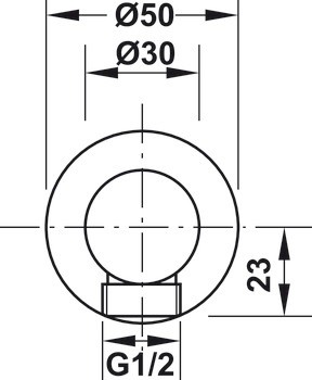 Bản vẽ cút nối tường Hafele 485.60.008