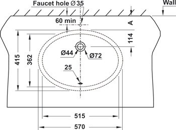 Bản vẽ lavabo âm bàn Hafele 588.79.015