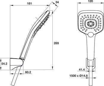 Bản vẽ tay sen Hafele 485.60.610 AirSense 