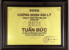 Chứng nhận đại lý TOTO 2021