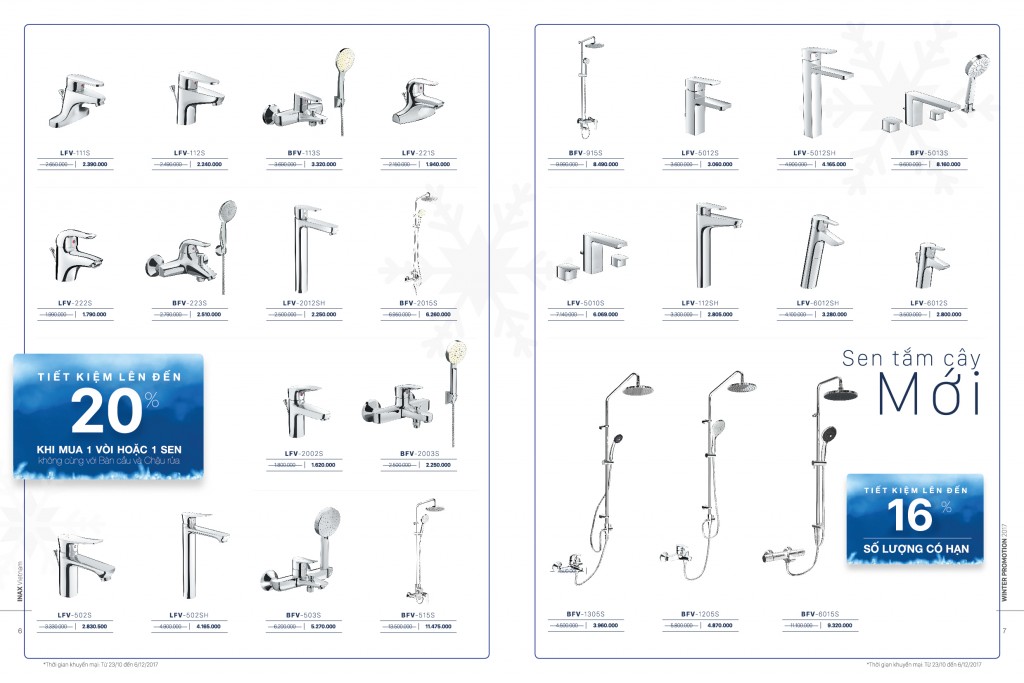 Thiết bị vệ sinh Inax khuyến mãi mùa đông