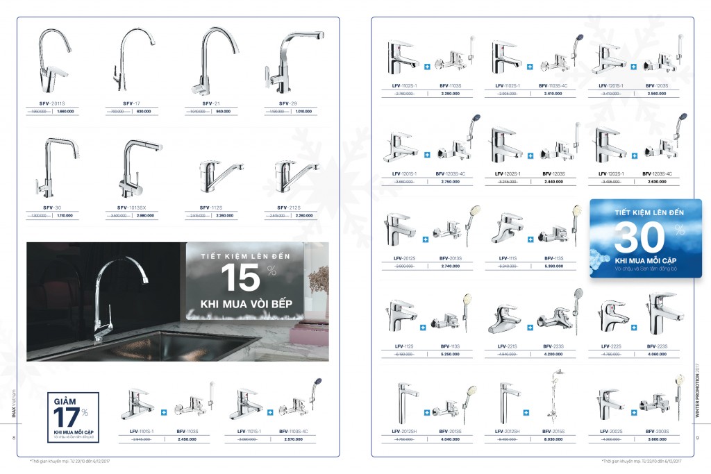 Thiết bị vệ sinh Inax khuyến mãi mùa đông