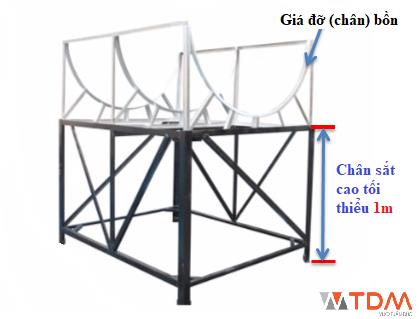 nâng chân bồn nước inox