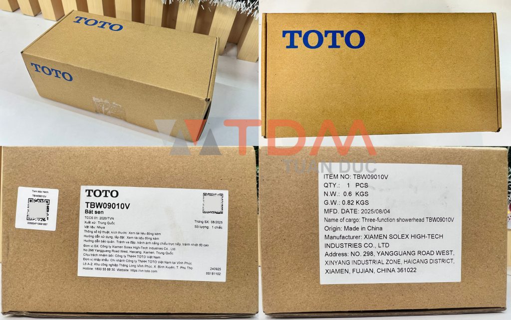 Quy cách đóng gói bao bì TOTO