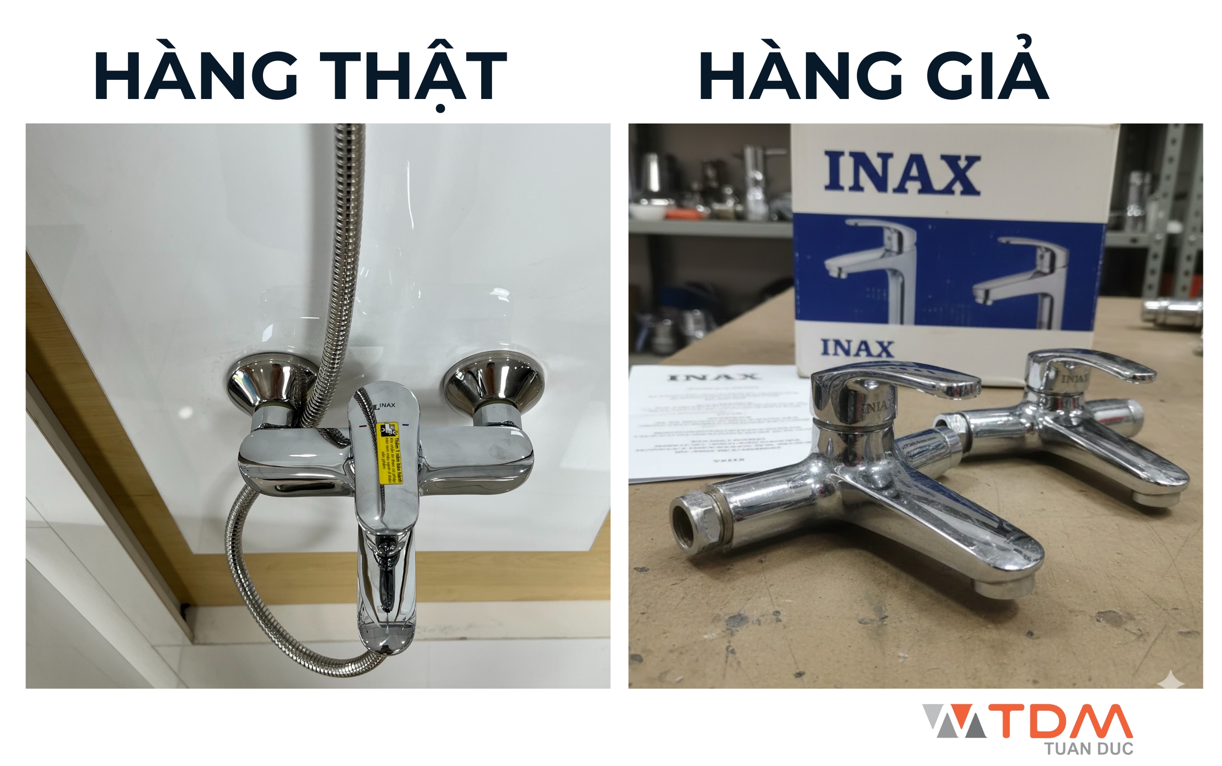 Phân biệt hàng Inax thật giả