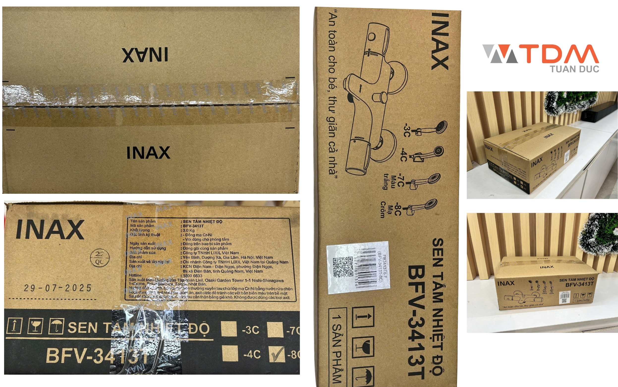 Quy cách đóng gói sản phẩm Inax