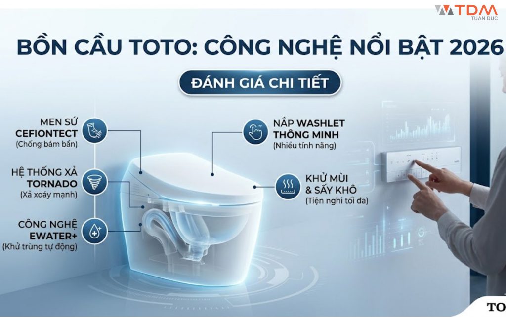 Bồn cầu TOTO có những công nghệ nào nổi bật 2026