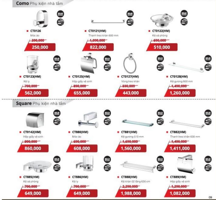 Phụ kiện phòng tắm Cotto cao cấp