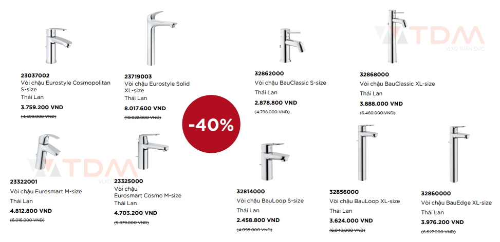 giảm giá sale vòi grohe