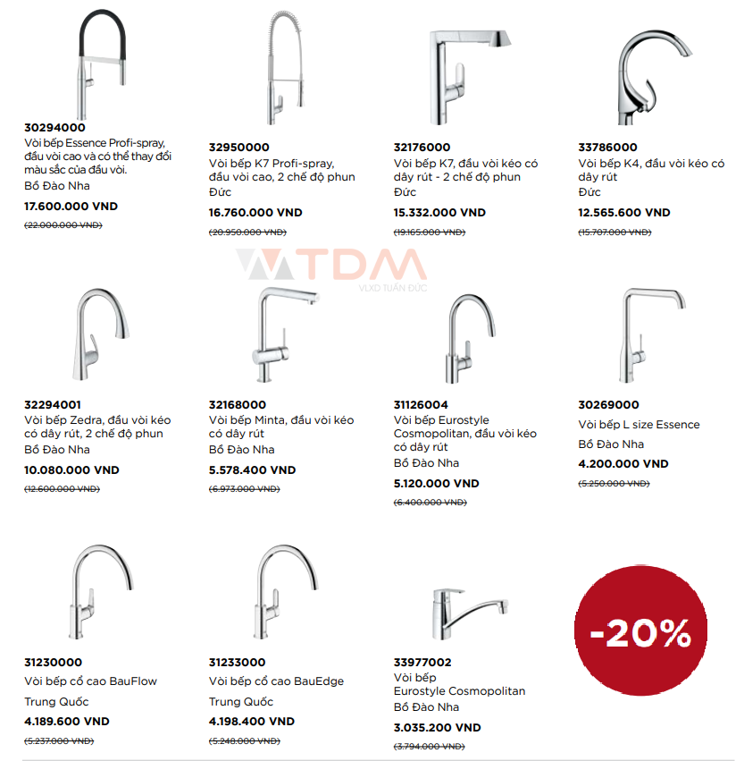 Vòi bếp grohe giảm giá