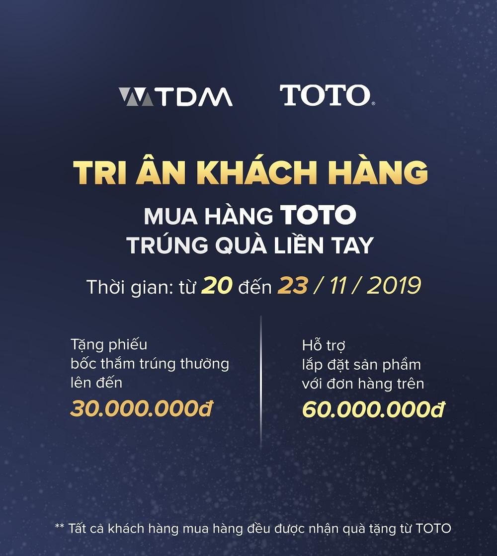 Chương trình tri ân khách hàng khi mua thiết bị vệ sinh TOTO tại showroom Tuấn Đức