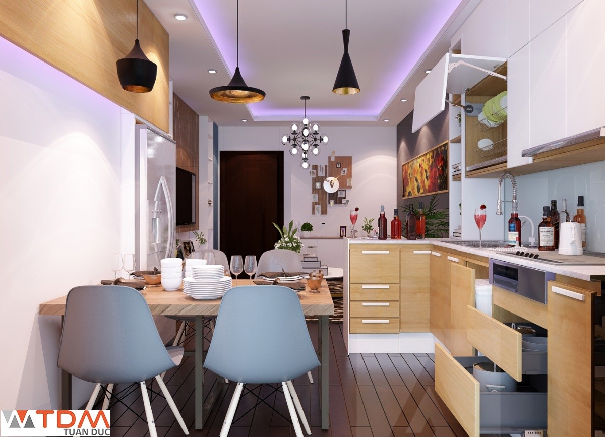 Những mẫu thiết kế nhà bếp đẹp nhỏ cho nhà ống, nhà phố, chung cư 2024