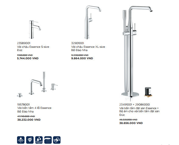 Thiết bị vệ sinh Grohe khuyến mãi hè năm 2021