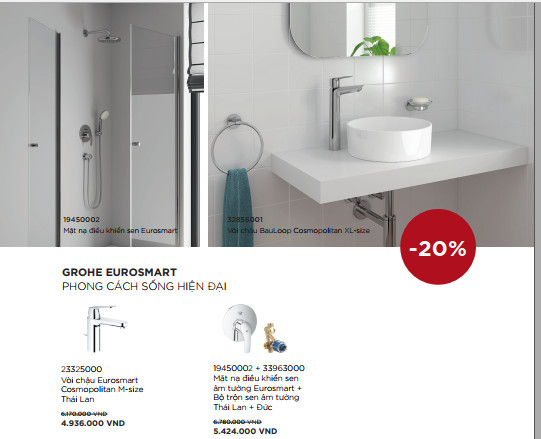 Thiết bị vệ sinh Grohe khuyến mãi