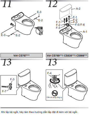 Đặt và cố định két nước, kết nối nguồn cấp nước