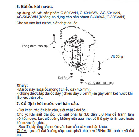 Cố định két nước với bàn cầu Inax