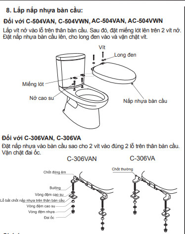 Hướng dẫn lắp nắp bồn cầu Inax