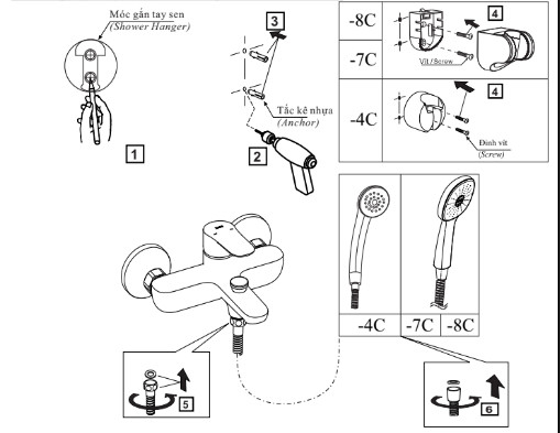 Lắp đặt tay sen tắm 