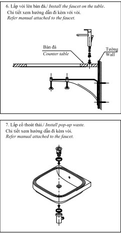 hướng dẫn lắp chậu âm bàn Toto