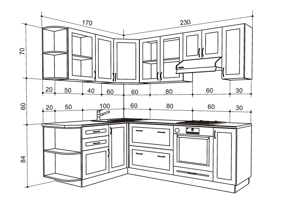 Khoảng cách giữa tủ bếp trên và tủ bếp dưới