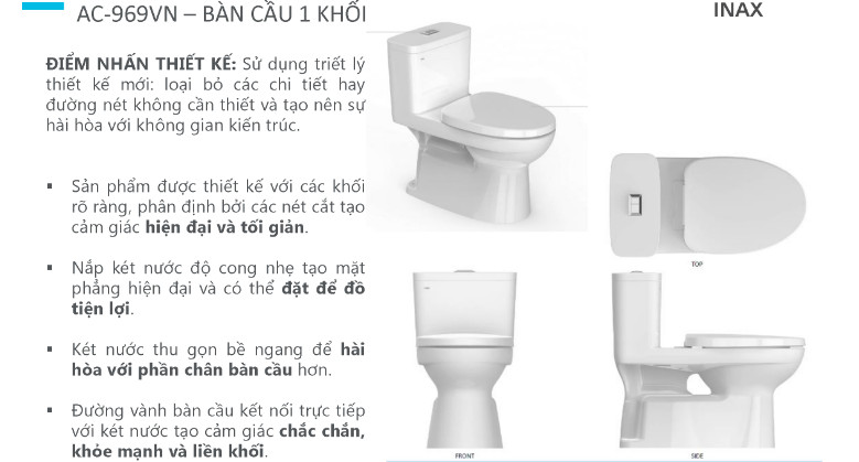 Bồn cầu Inax nhỏ gọn liền khối AC-969VN