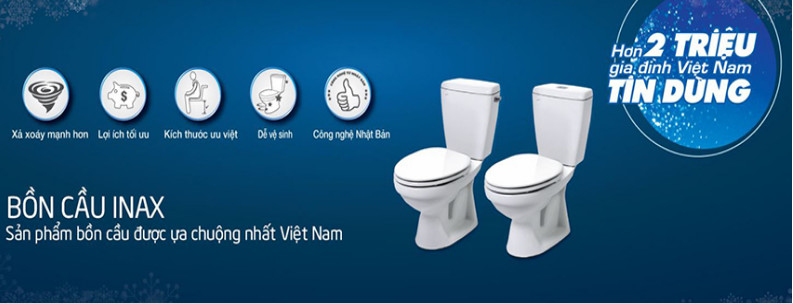 Bồn cầu Inax là sản phẩm được ưa chuộng nhất Việt Nam
