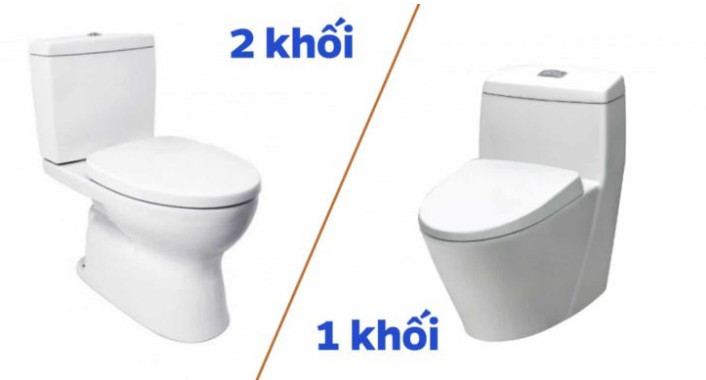 Cấu tạo bồn cầu 1 khối và bồn cầu 2 khối