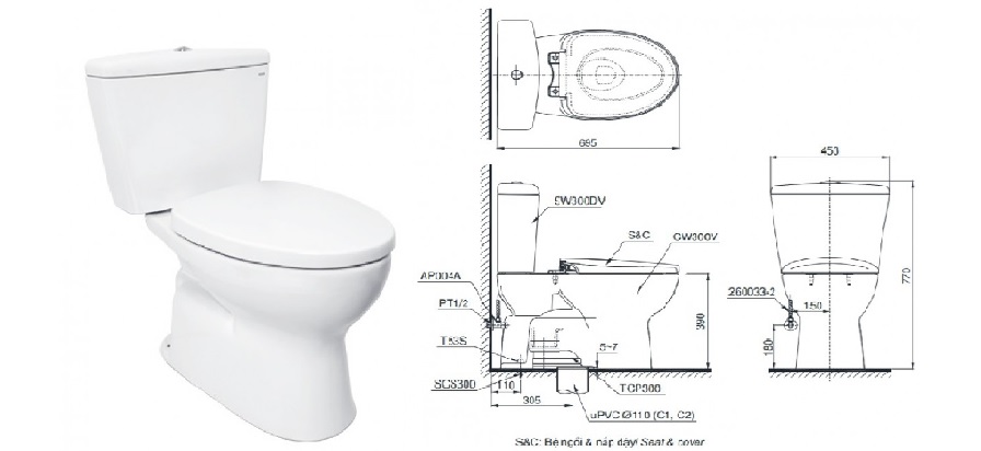 Bồn cầu toto loại nhỏ