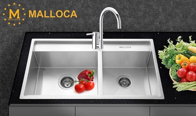 Chậu rửa chén inox 2 ngăn Malloca 