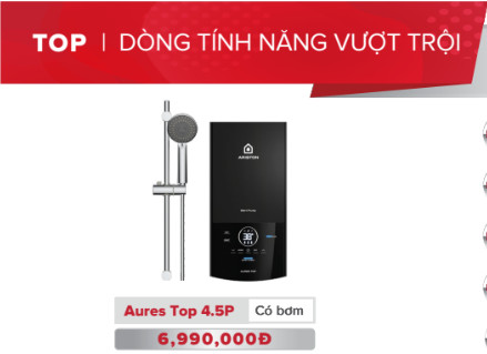 Dòng tính năng vượt trội Ariston TOP