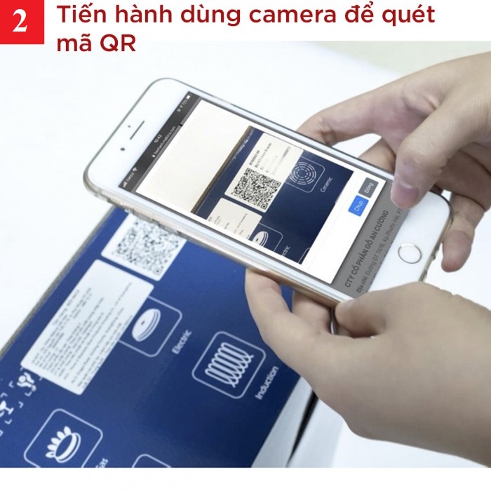 Tiến hành dùng camera để quét mã QR