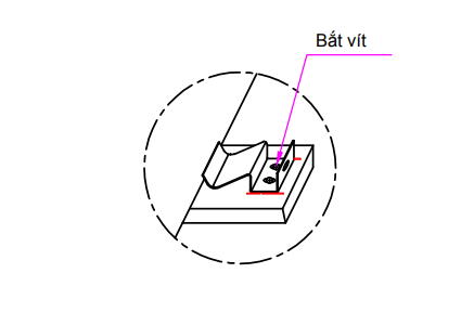 Lắp móc cố định vào thân thành bồn tắm 