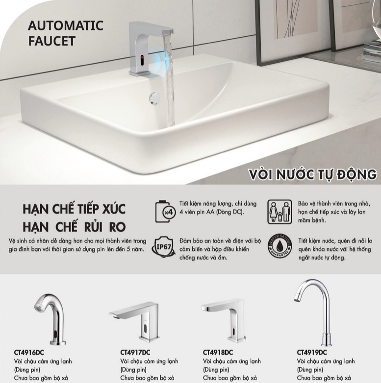 Vòi lavabo cảm ứng Cotto