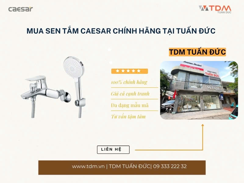 Mua sen tắm CAESAR chính hãng, giá tốt tại TDM Tuấn Đức