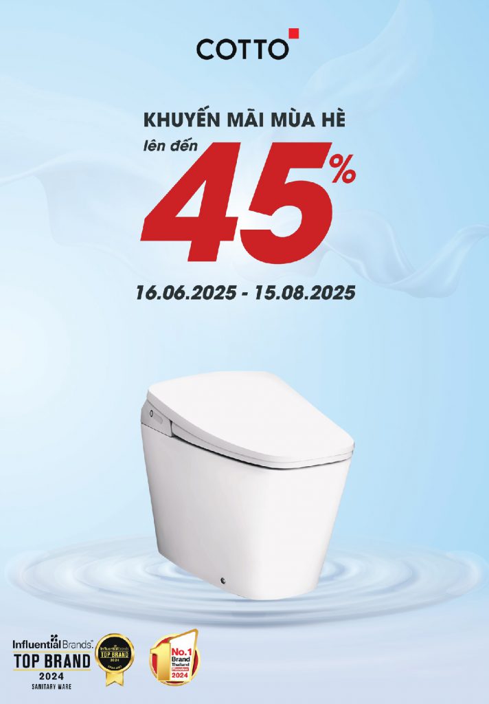Khuyến Mãi Hè 2025 Thiết Bị Vệ Sinh Cotto lên đến 45%