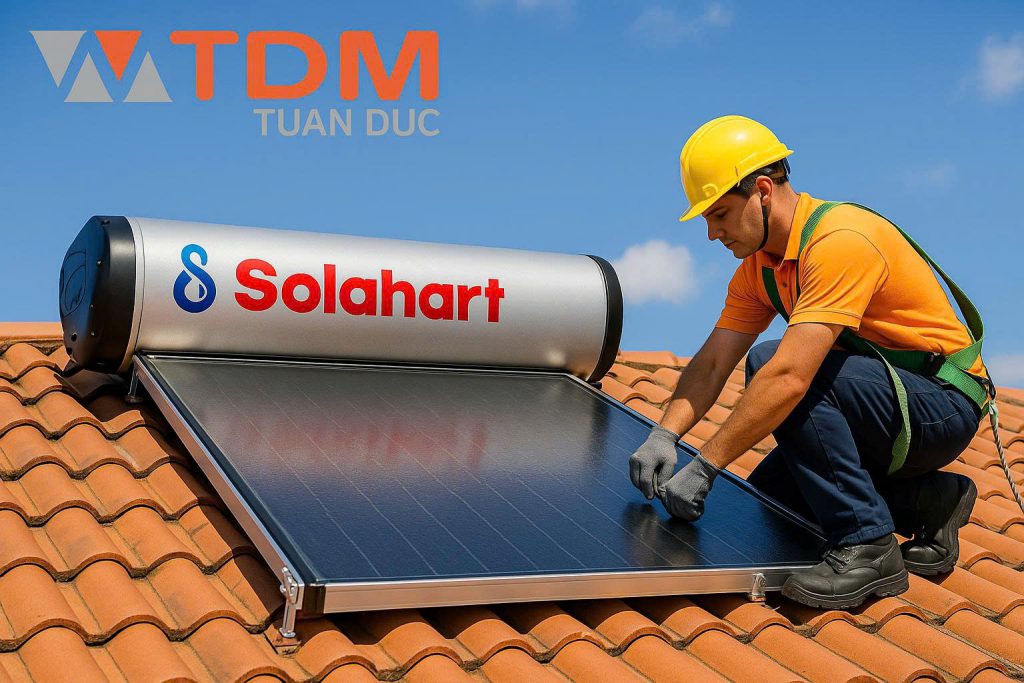lắp đặt máy nước nóng năng lượng mặt trời solahart