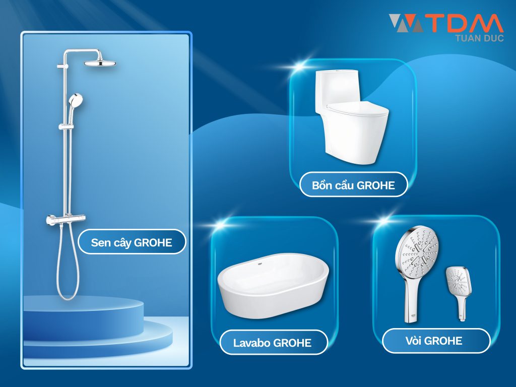 Các sản phẩm Grohe nổi bật tại Showroom TDM Tuấn Đức Bình Tân