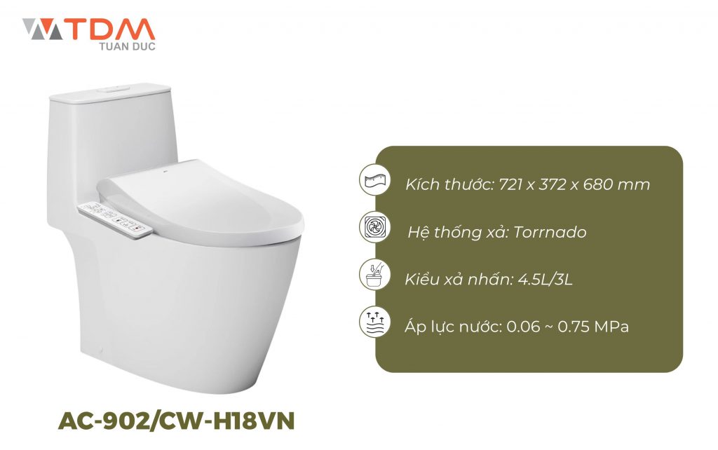 Bồn cầu nắp điện tử INAX AC-902/CW-H18VN