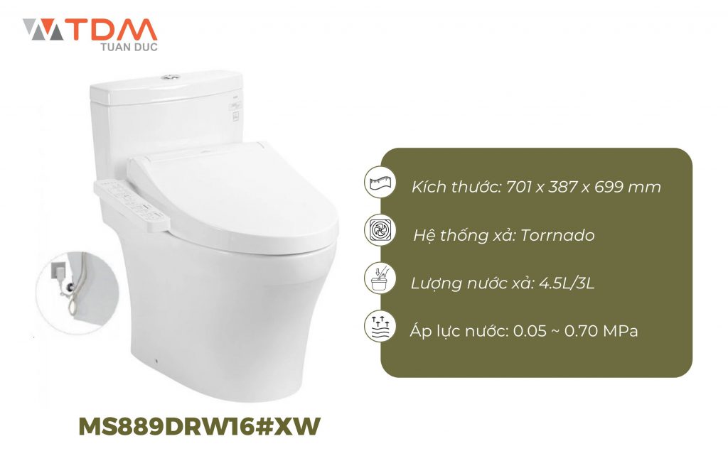Bồn cầu điện tử TOTO MS889DRW16