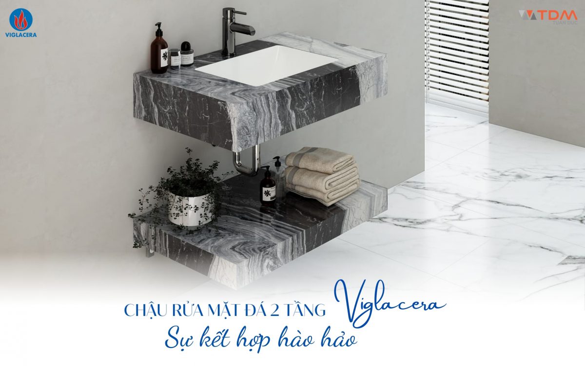 Chậu Rửa Mặt Đá 2 Tầng Viglacera – Sự Kết Hợp Hoàn Hảo Cho Phòng Tắm Sang Trọng