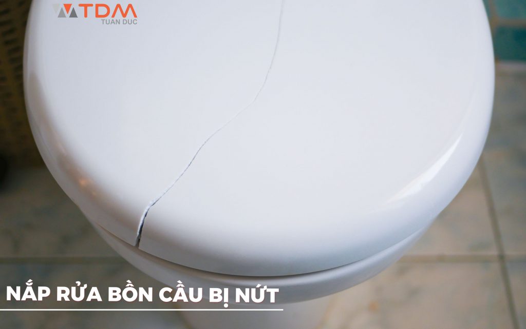 Nắp rửa bồn cầu bị nứt hoặc biến dạng