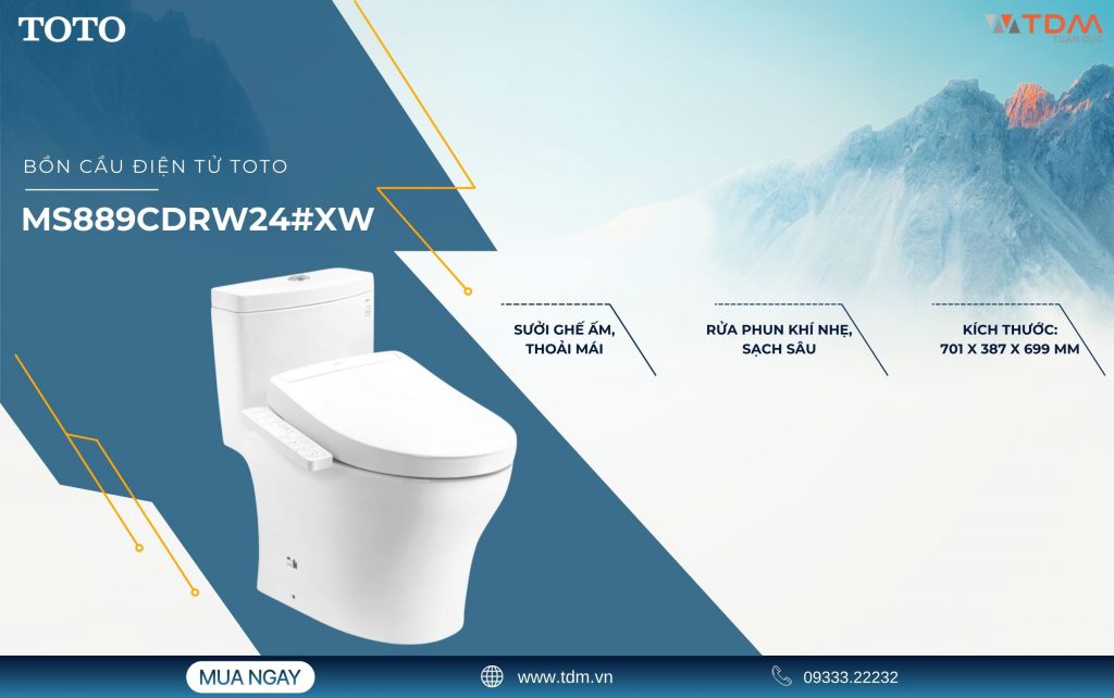Bồn cầu điện tử TOTO MS889CDRW24#XW Washlet TCF33461GAA S2 Giấu Dây