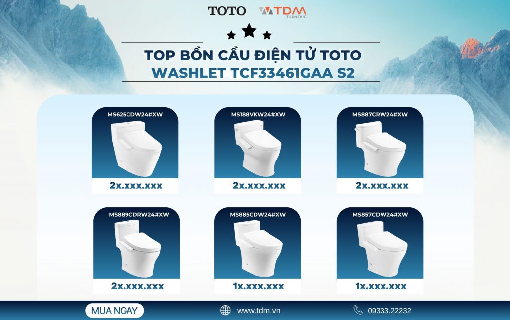 Top bồn cầu điện tử TOTO Washlet TCF33461GAA đáng mua 2026