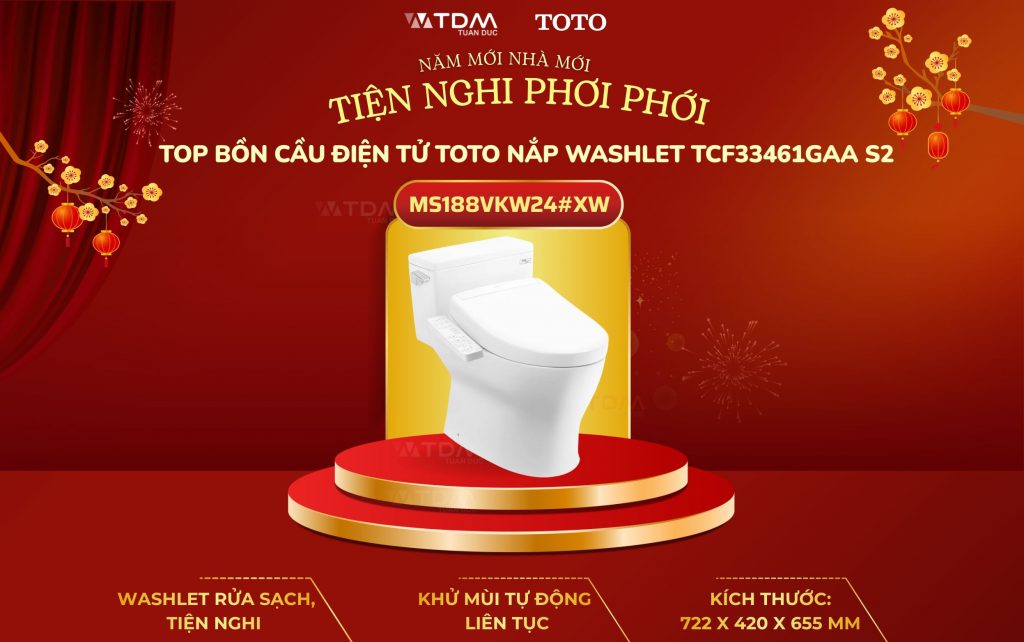 Bồn Cầu Điện Tử TOTO MS188VKW24#XW Washlet S2