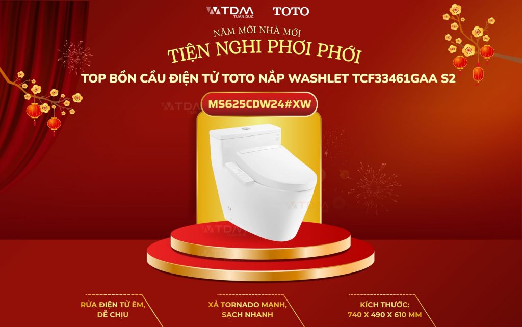 Bồn Cầu Điện Tử TOTO MS625CDW24#XW Washlet S2 Giấu Dây