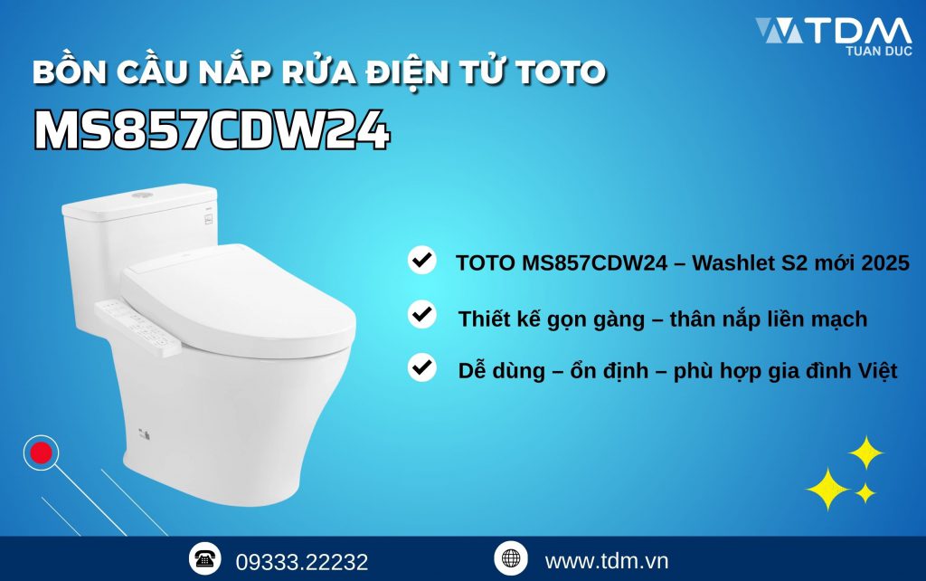 Bồn cầu nắp rửa điện tử TOTO MS857CDW24