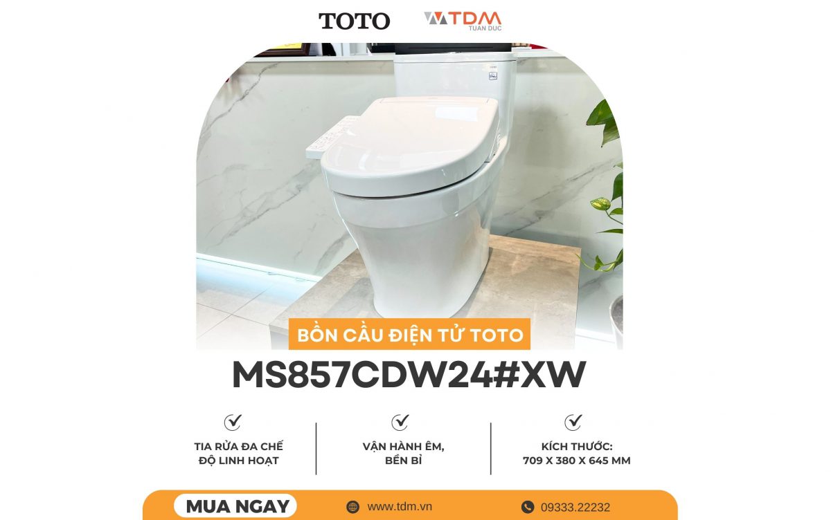 Bồn Cầu Điện Tử TOTO MS857CDW24#XW Washlet TCF33461GAA S2 Giấu Dây Mới Nhất Cuối Năm 2025