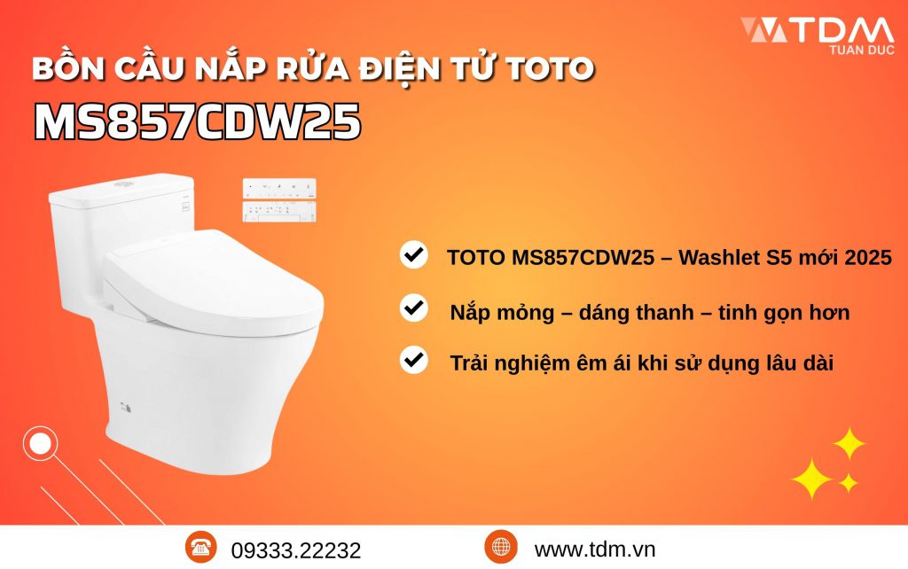 Bồn cầu nắp rửa điện tử TOTO MS857CDW25