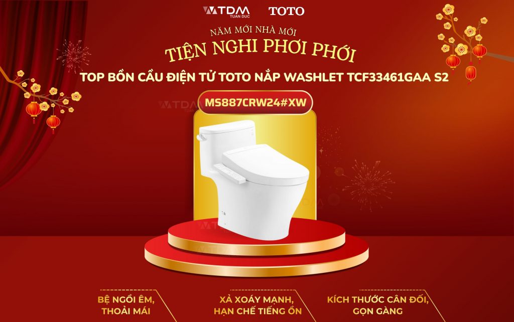 Bồn Cầu Điện Tử TOTO MS887CRW24#XW Washlet S2 Giấu Dây