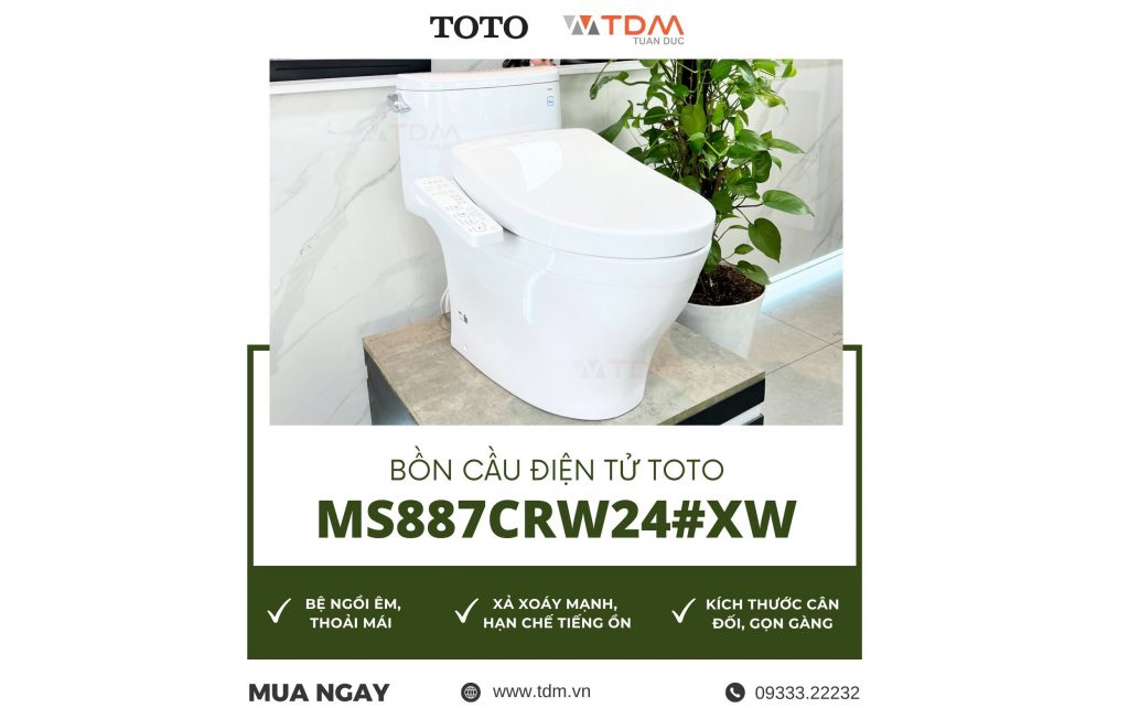 Bồn Cầu Điện Tử TOTO MS887CRW24 Washlet TCF33461GAA S2